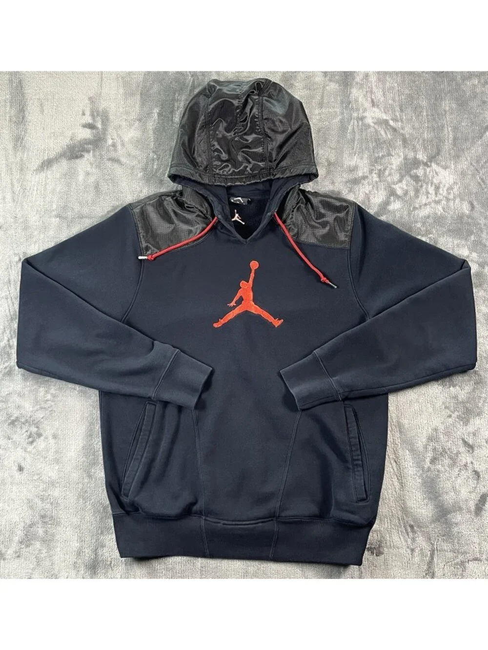 Air Jordan Jumpman Graphic Logo Black/Red Pullover Hoodie Mens M